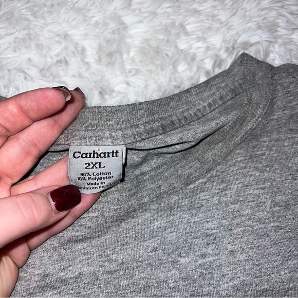 Vintage Carhartt Gray Short Sleeve size 2XL Mens Work Shirt - Picture 3 of 4